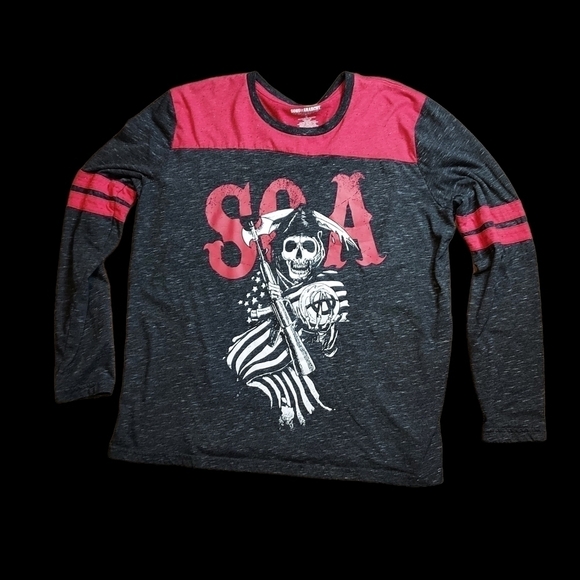 SOA Reaper XL 2016 shirt  L/S Red and Black - Picture 11 of 11